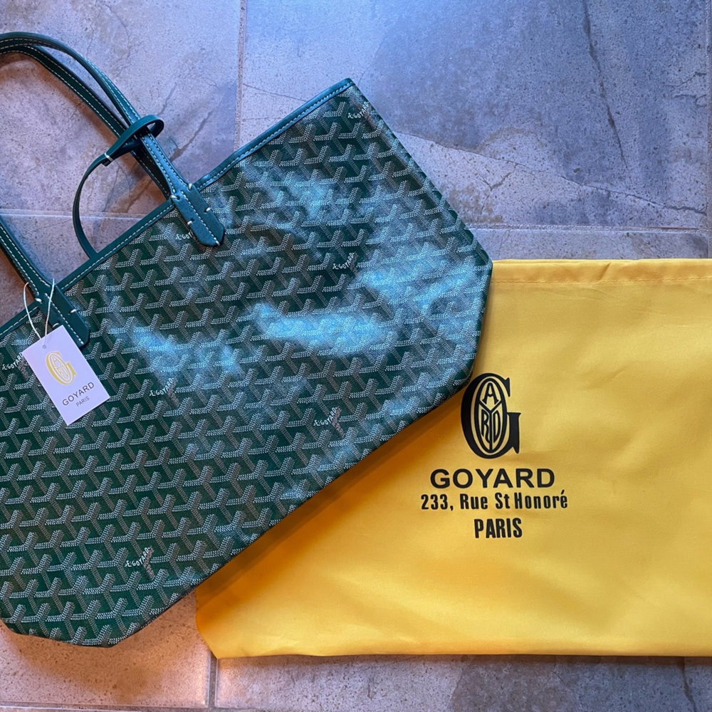 Saint Louis Goyardine GM Large Tote Green